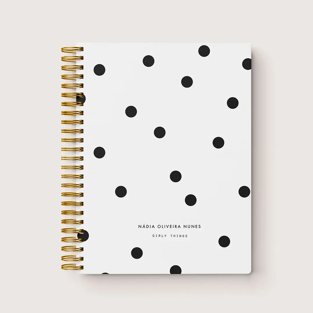 Caderno Personalizado A5 “Polkadot Chic | white”